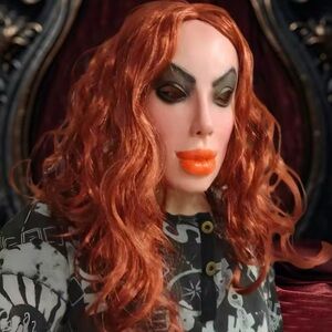 Sissy Crossdresser Female masking Mask Fetish Cosplay with hair